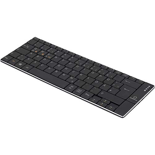 Renkforce RF-DS-SLIMBT Bluetooth® Tastatur Deutsch, QWERTZ Schwarz Wiederaufladbar von Renkforce