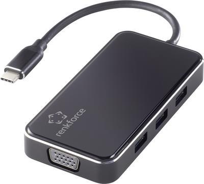 Renkforce RF-HUB-230 6 Port USB-Kombi-Hub mit Aluminiumgehäuse Schwarz (RF-4613076) von Renkforce