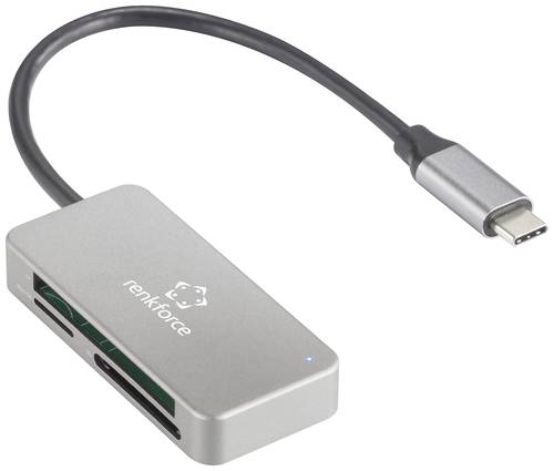 Renkforce RF-PCR-210 Externer Speicherkartenleser USB-C® 5Gbps Silber von Renkforce