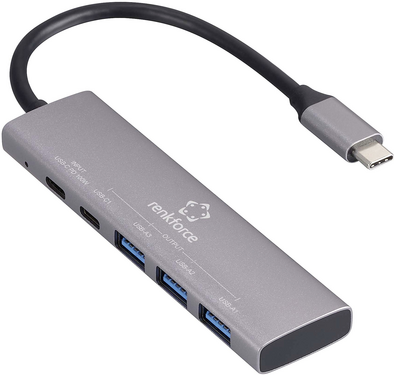 Renkforce RF-USBH-280 5 Port USB 3.2 Gen 1-Hub 3.0 USB-C PD Ladeanschluss (RF-6439798) von Renkforce