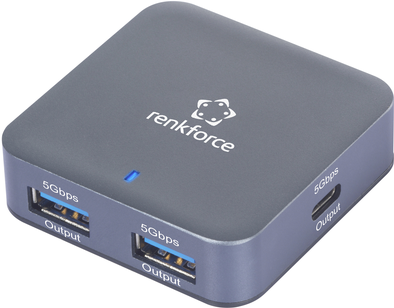 Renkforce RF-USBH-480 4 Port USB 3.2 Gen 1-Hub 3.0 USB-A USB-C mit Aluminiumgehäuse (RF-6410438) von Renkforce