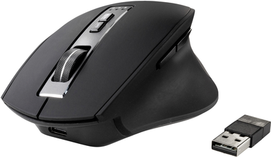 Renkforce RF-WM-300 Ergonomische Maus Bluetooth®, Kabellos Optisch Schwarz/Grau 7 Tasten 2400 dpi Ergonomisch (RF-5150984) von Renkforce