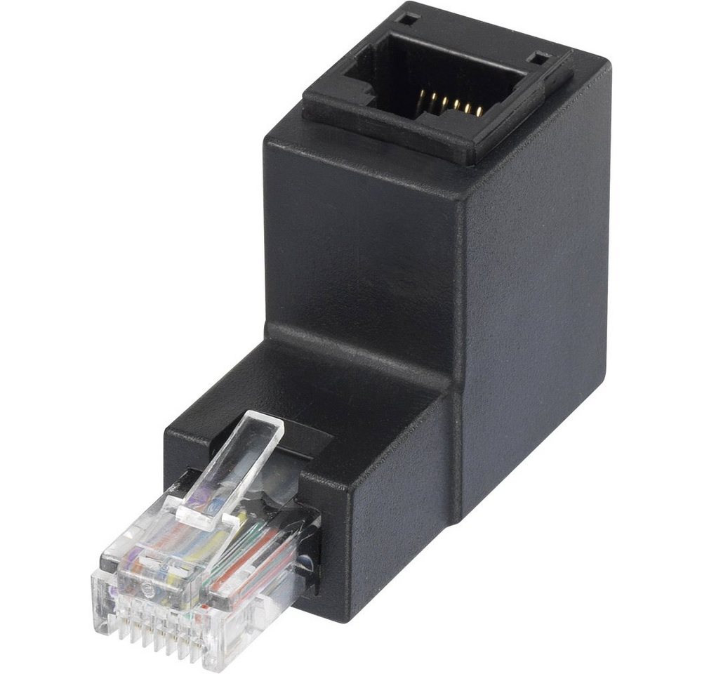 Renkforce RJ45 Netzwerk Adapter CAT 5e 90° nach oben gewinkelt [1x RJ45-Stecker Adapter, 0.00 cm von Renkforce