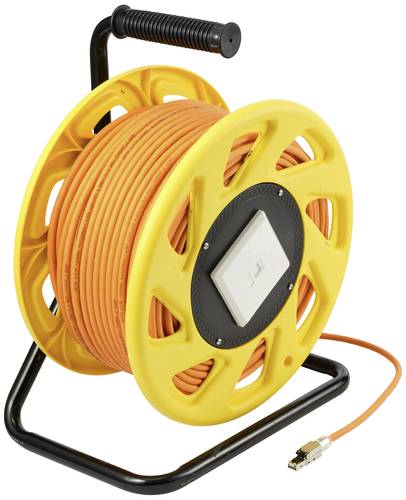 Renkforce RJ45 Netzwerk Kabeltrommel CAT 6a (Rohkabel CAT 7) S/FTP 50m Orange Halogenfrei von Renkforce