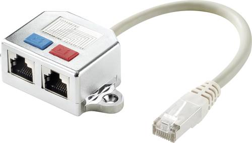 Renkforce RJ45 Netzwerk T-Adapter CAT 5e [2x RJ45-Buchse - 1x RJ45-Stecker] 15.00cm Metall von Renkforce