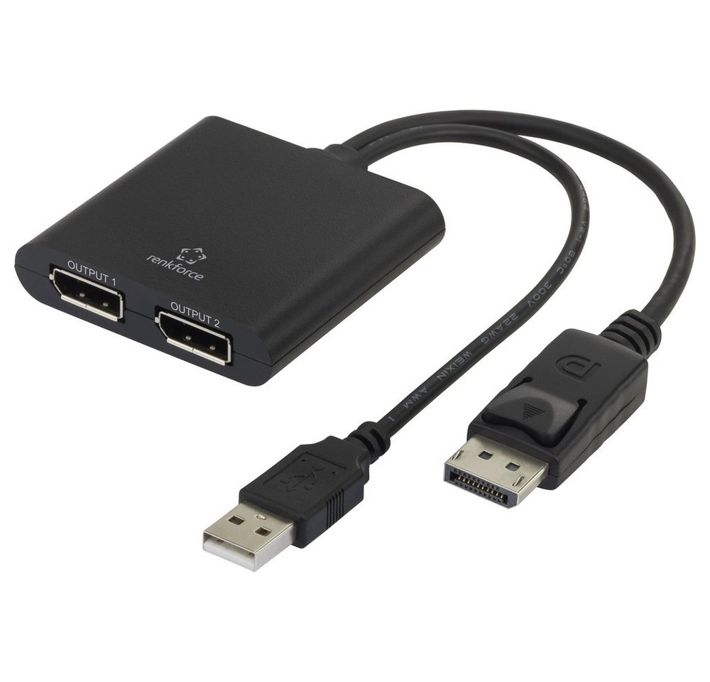 Renkforce Renkforce RF-4758087 DisplayPort Adapter [1x DisplayPort Stecker - 2x TV-Adapter, 20.00 cm von Renkforce