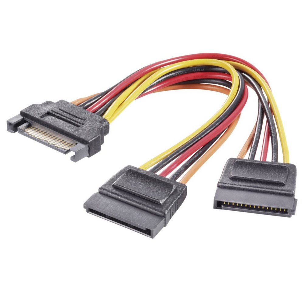 Renkforce Renkforce Strom Y-Adapter [1x SATA-Strom-Stecker 15pol. - 2x SATA-Stro Computer-Kabel, (15.00 cm) von Renkforce