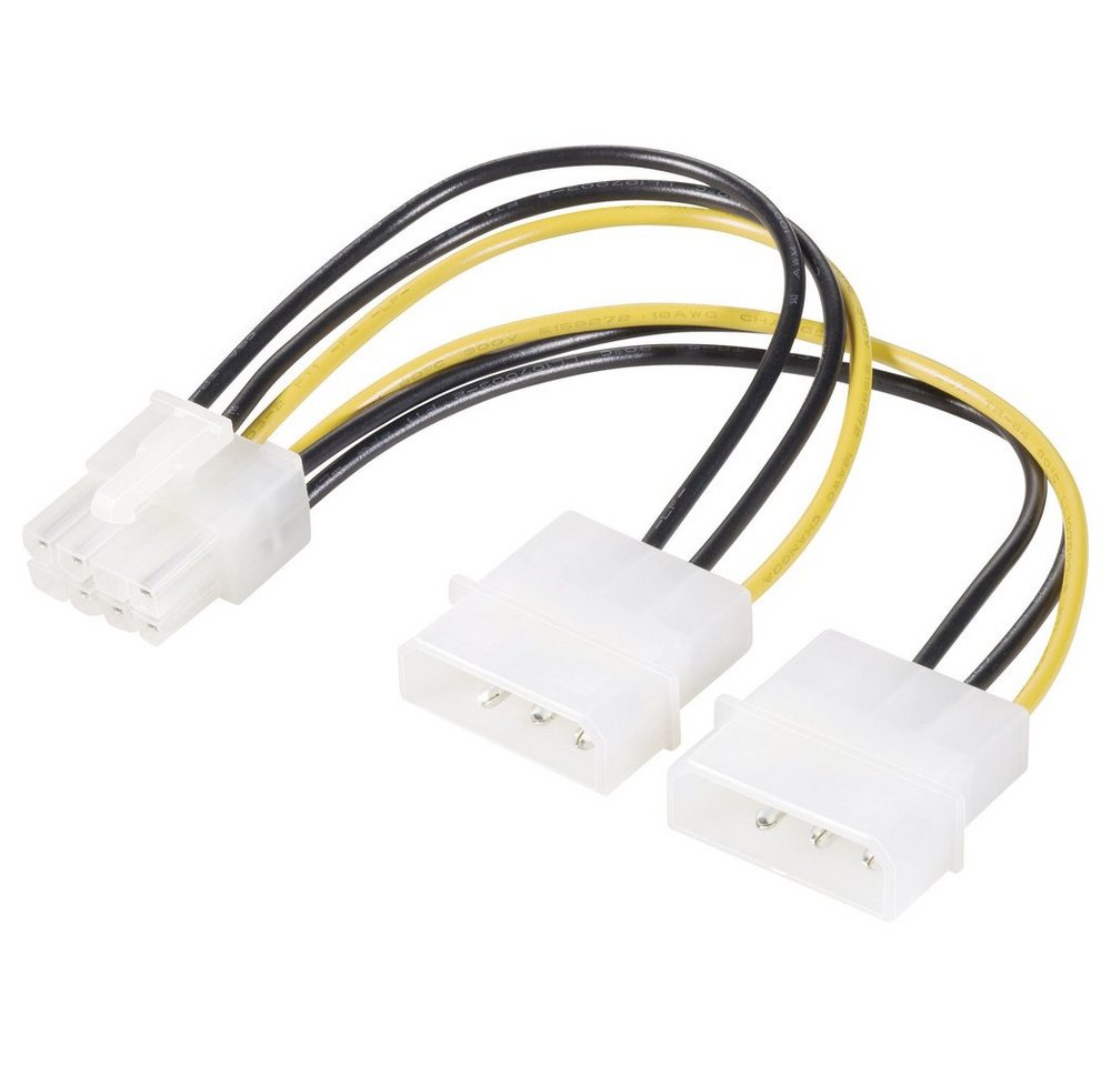 Renkforce Renkforce Strom Y-Kabel [2x IDE-Strom-Stecker 4pol. - 1x PCIe-Stecker Stromkabel, (0.15 cm) von Renkforce