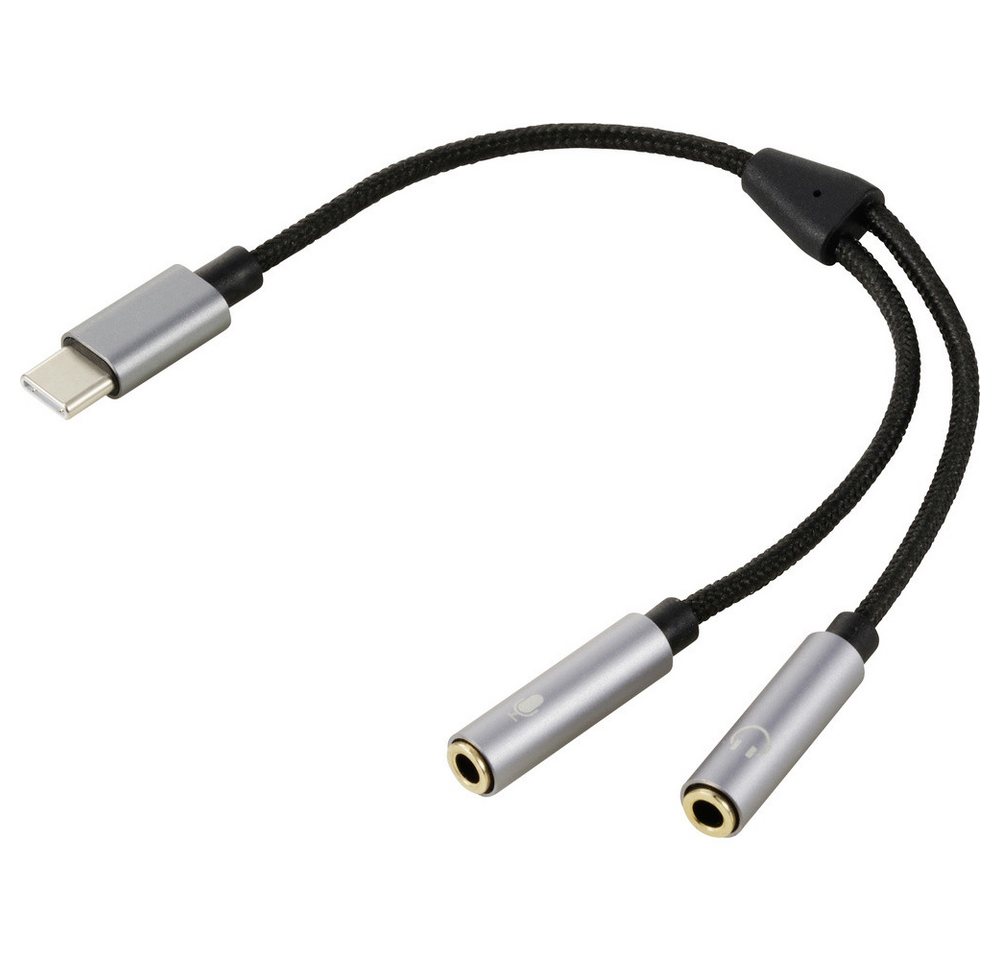Renkforce Renkforce USB-C®, Audio Adapterkabel [1x USB-C® Stecker - 2x 3.5 mm-Bu USB-Adapter, 20.00 cm von Renkforce