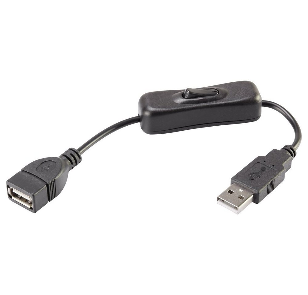 Renkforce Renkforce USB-Kabel USB 2.0 USB-A Stecker, USB-A Buchse 0.25 m Schwarz USB-Kabel, (0.25 cm) von Renkforce