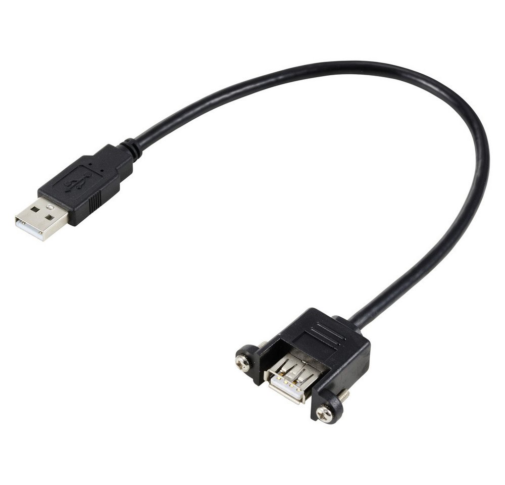 Renkforce Renkforce USB-Kabel USB 2.0 USB-A Stecker, USB-A Buchse 0.25 m Schwarz USB-Kabel, (25.00 cm) von Renkforce