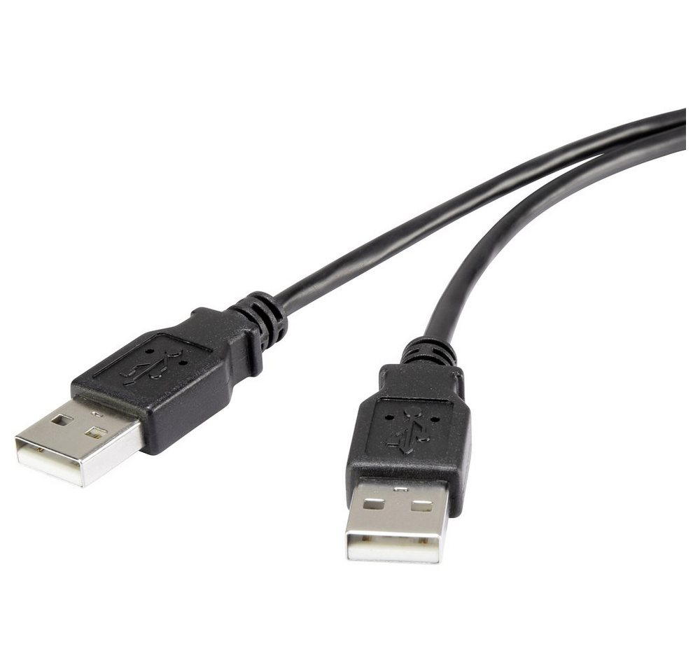 Renkforce Renkforce USB-Kabel USB 2.0 USB-A Stecker, USB-A Stecker 3.00 m Schwar USB-Kabel, (3.00 cm) von Renkforce