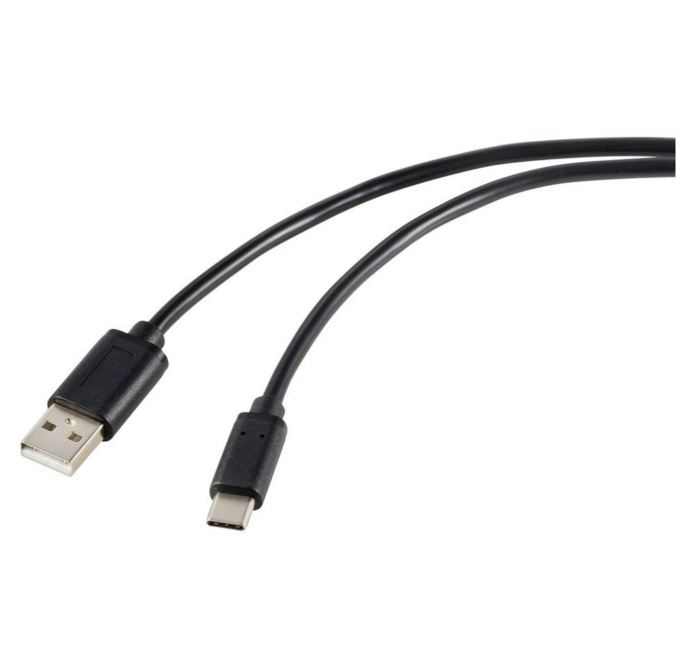 Renkforce Renkforce USB-Kabel USB 2.0 USB-C® Stecker, USB-A Stecker 1.80 m Schwa USB-Kabel, (180.00 cm) von Renkforce
