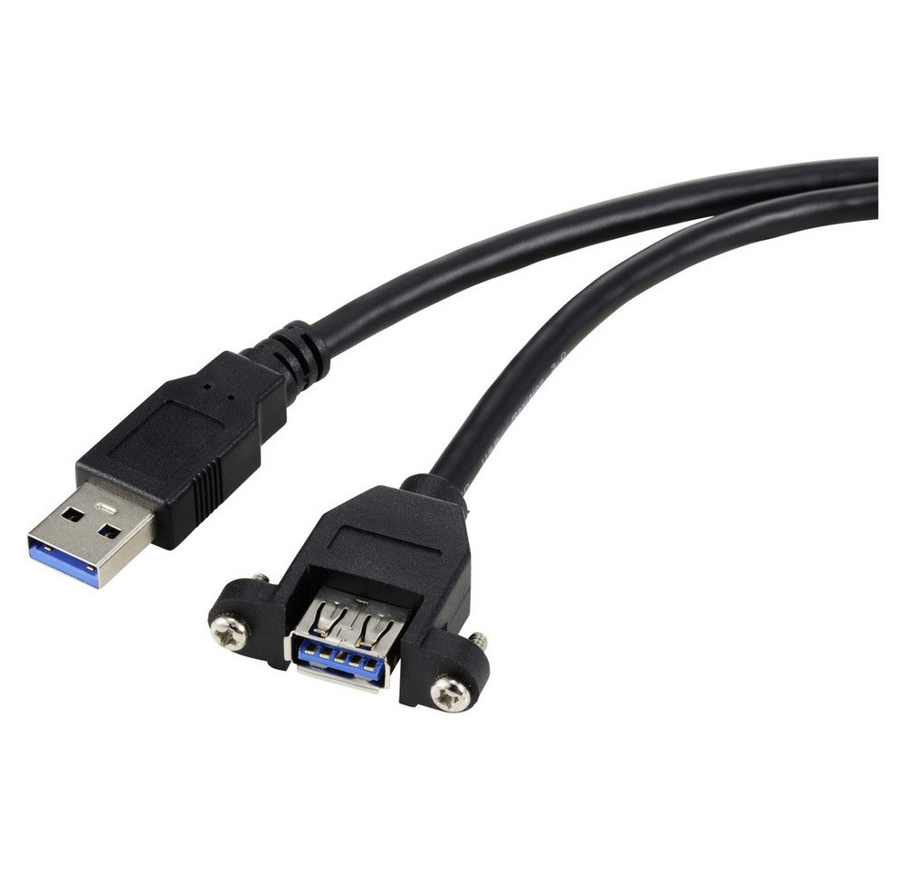 Renkforce Renkforce USB-Kabel USB 3.0 USB-A Stecker, USB-A Buchse 1.00 m Schwarz USB-Kabel, (100.00 cm) von Renkforce