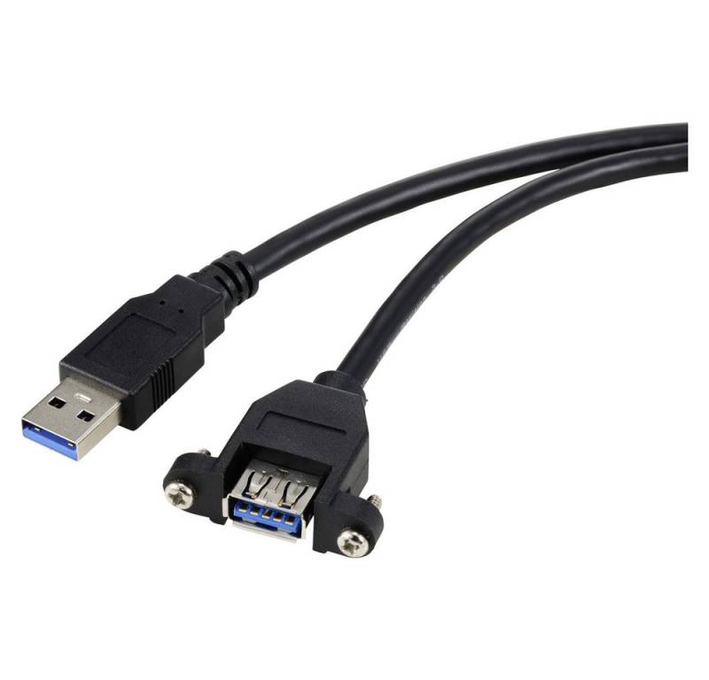 Renkforce Renkforce USB-Kabel USB 3.0 USB-A Stecker, USB-A Buchse 1.00 m Schwarz USB-Kabel, (100.00 cm) von Renkforce