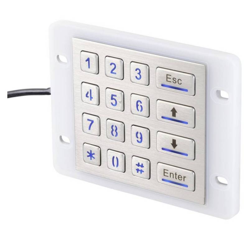 Renkforce Robuster USB-Nummernblock aus Edelstahl Tastatur (IP68 Wasserdicht und staubgeschützt, Beleuchtet) von Renkforce