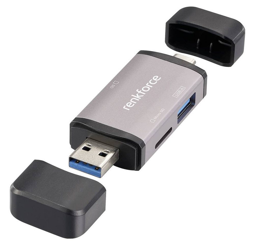 Renkforce Speicherkartenleser Externer USB-C®/USB-A Speicherkartenleser mit von Renkforce
