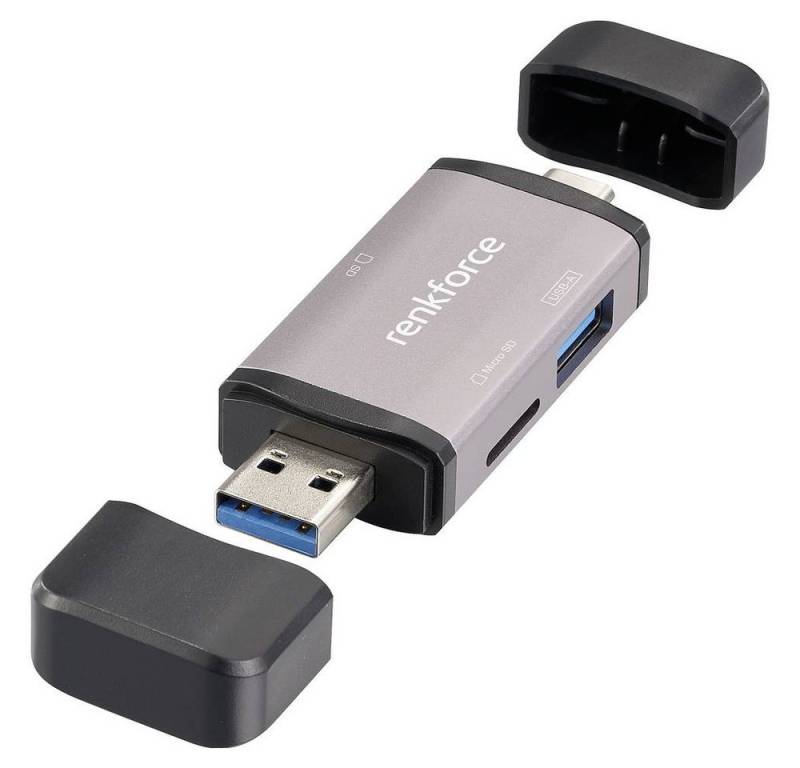 Renkforce Speicherkartenleser Externer USB-C®/USB-A Speicherkartenleser mit von Renkforce
