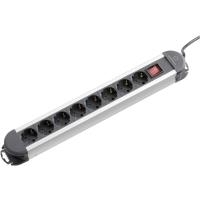 Renkforce Steckdosenleiste mit Schalter 8fach Schwarz-Silber Schutzkontakt 1296310 (1296310) von Renkforce