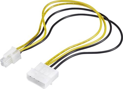 Renkforce Strom Anschlusskabel [1x ATX-Stecker 4pol. - 1x IDE-Strom-Stecker 4pol.] 0.30m Gelb, Schwa von Renkforce