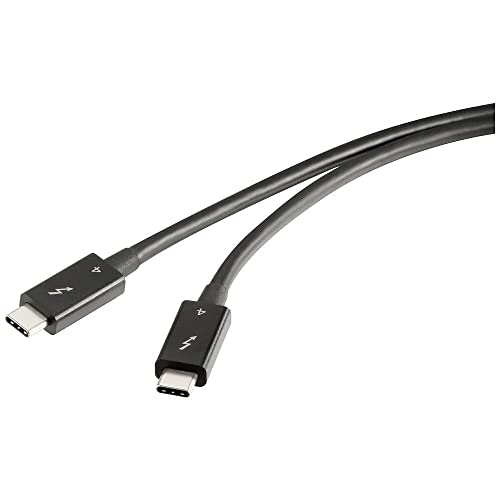 Renkforce Thunderbolt™-Kabel Thunderbolt™ 4 Thunderbolt™ (USB-C®) Stecker, Thunderbolt™ (USB-C®) Stecker 0.80 m Schwarz von Renkforce