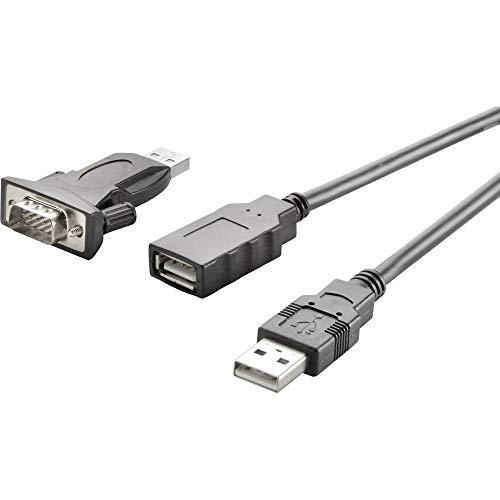 Renkforce USB 2.0, Seriell Adapter [1x USB 2.0 Stecker A - 1x D-SUB-Stecker 9pol.] 1.00m vergoldete von Renkforce