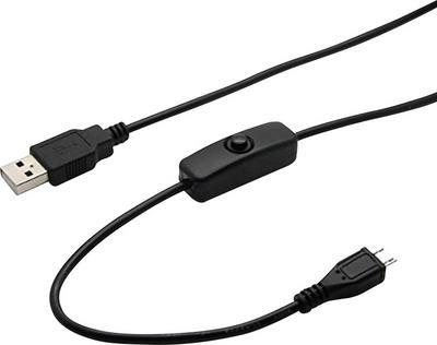 Renkforce USB 2.0 Anschlusskabel [1x USB 2.0 Stecker A - 1x USB 2.0 Stecker Micro-B] 1.50 m Schwarz inkl. Ein/Aus-Schalter Renkfor (1404046) von Renkforce
