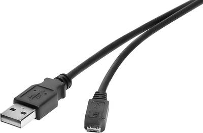 Renkforce USB 2.0 Kabel [1x USB 2.0 Stecker A - 1x USB 2.0 Stecker Micro-B] 3 m Schwarz vergoldete Steckkontakte Renkforce (1574809) von Renkforce