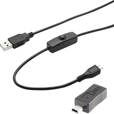 Renkforce USB 2.0 Kabel [1x USB 2.0 Stecker A - 1x USB 2.0 Stecker Mini-B] 1.5 m Schwarz inkl. Ein/Aus-Schalter Renkforce (RF-4658940) von Renkforce