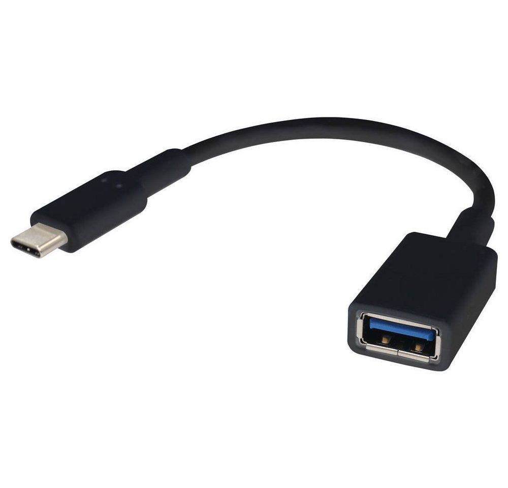 Renkforce USB 3 Adapterkabel USB Type-C™ Stecker/A-Buchse USB-Kabel, (15.00 cm), mit OTG-Funktion, vergoldete Steckkontakte von Renkforce