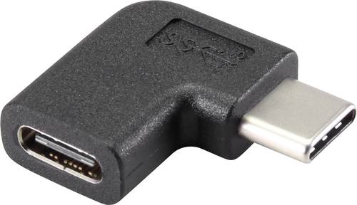 Renkforce USB 3.2 Gen 2 (USB 3.1 Gen 2) Adapter [1x USB-C® Stecker - 1x USB-C® Buchse] 90° nach r von Renkforce
