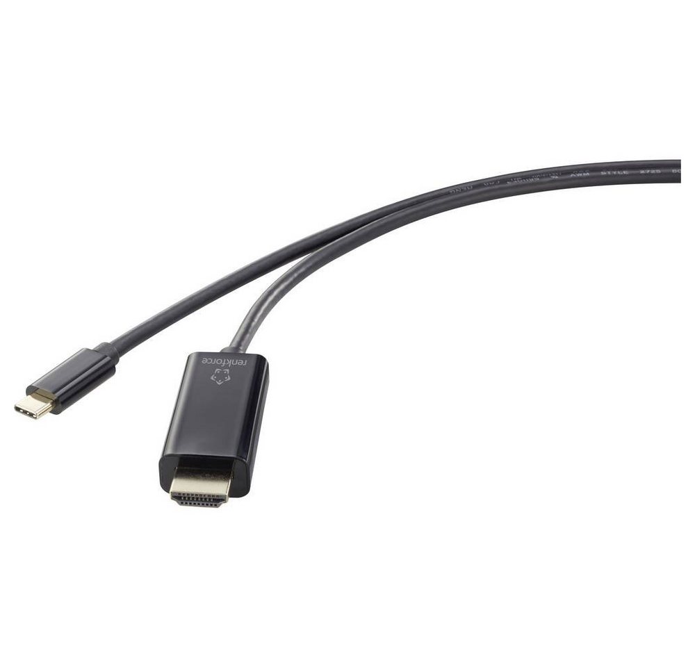 Renkforce USB-C® auf HDMI Adapterkabel 1.8 m HDMI-Kabel, 4K UHD, doppelt geschirmt von Renkforce