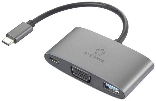 Renkforce USB-C®, VGA Adapter [1x USB-C® Stecker - 1x USB-C® Buchse (Power Delivery), VGA-Buchse, von Renkforce