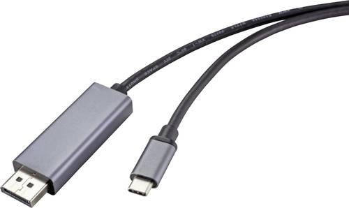 Renkforce USB-C® / DisplayPort Anschlusskabel USB-C® Stecker, DisplayPort Stecker 1.00m Schwarz RF von Renkforce