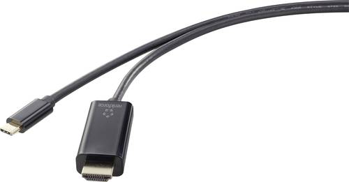 Renkforce USB-C® / HDMI Adapterkabel USB-C® Stecker, HDMI-A Stecker 0.50m Schwarz UHD 4K @ 60Hz RF von Renkforce