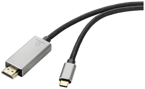 Renkforce USB-C® / HDMI Adapterkabel USB-C® Stecker, HDMI-A Stecker 3.00m Schwarz RF-4995152 Ultra von Renkforce