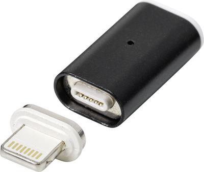Renkforce USB-C Buchse, Apple Lightning Stecker Schwarz magnetischer Stecker (RF-4746078) von Renkforce