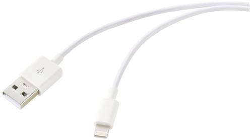 Renkforce USB-Kabel USB 2.0 USB-A Stecker, Apple Lightning Stecker 3.00m Weiß (frosted) RF-5724088 von Renkforce