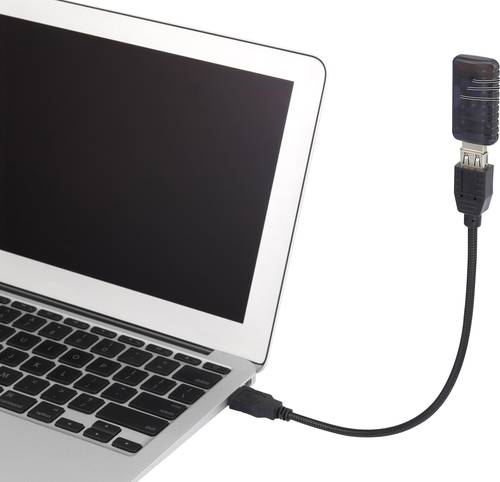 Renkforce USB-Kabel USB 2.0 USB-A Stecker, USB-A Buchse 0.16m Schwarz flexibles Schwanenhals-Kabel, von Renkforce