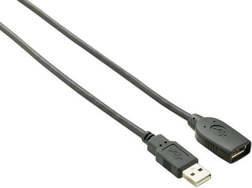 Renkforce USB-Kabel USB 2.0 USB-A Stecker, USB-A Buchse 10.00m Schwarz vergoldete Steckkontakte RF-4 von Renkforce