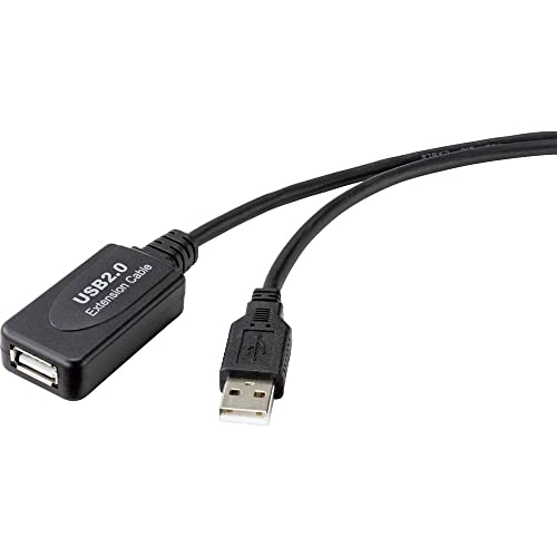 Renkforce USB-Kabel USB 2.0 USB-A Stecker, USB-A Buchse 5.00 m Schwarz Aktiv mit Signalverstärkung RF-4535052 Renkforce USB-Kabel USB 2.0 USB-A Stecker, USB-A Buchse 5.00 m Schwarz Aktiv mit Signalverstärkung RF-4535052 von Renkforce