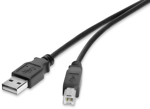 Renkforce USB-Kabel USB 2.0 USB-A Stecker, USB-B Stecker 0.30m Schwarz vergoldete Steckkontakte RF-4 von Renkforce