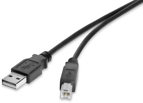 Renkforce USB-Kabel USB 2.0 USB-A Stecker, USB-B Stecker 0.50m Schwarz vergoldete Steckkontakte RF-4 von Renkforce