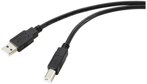 Renkforce USB-Kabel USB 2.0 USB-A Stecker, USB-B Stecker 15.00m Schwarz Aktiv mit Signalverstärkung von Renkforce