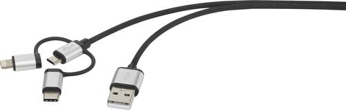 Renkforce USB-Kabel USB 2.0 USB-A Stecker, USB-C® Stecker, USB-Micro-B Stecker, Apple Lightning Ste von Renkforce