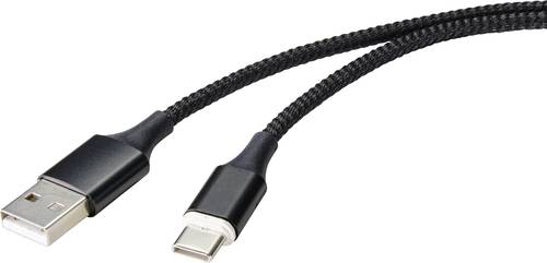 Renkforce USB-Kabel USB 2.0 USB-A Stecker, USB-C® Stecker 1.00m Schwarz magnetischer Stecker RF-474 von Renkforce