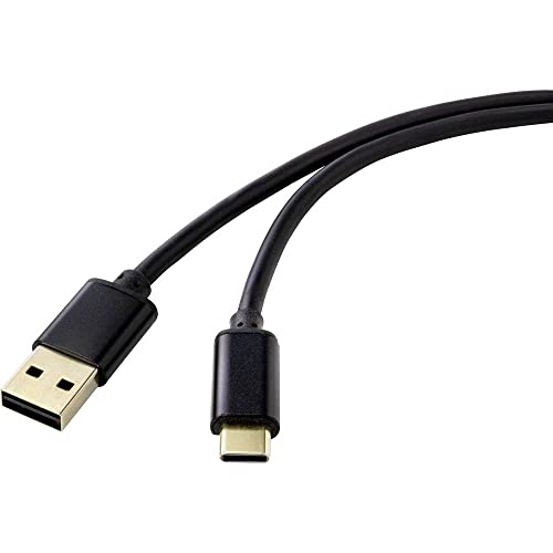 Renkforce USB-Kabel USB 2.0 USB-A Stecker, USB-C® Stecker 1.80 m Schwarz beidseitig verwendbarer Stecker RF-4547682 von Renkforce