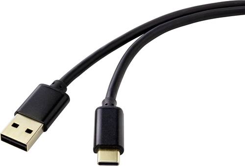 Renkforce USB-Kabel USB 2.0 USB-A Stecker, USB-C® Stecker 1.80m Schwarz beidseitig verwendbarer Ste von Renkforce