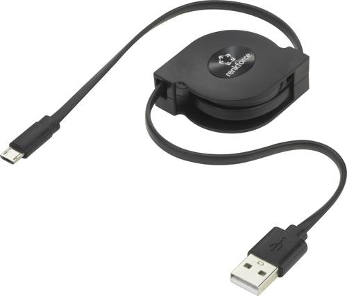 Renkforce USB-Kabel USB 2.0 USB-A Stecker, USB-Micro-B Stecker 0.80m Schwarz RF-4352332 von Renkforce