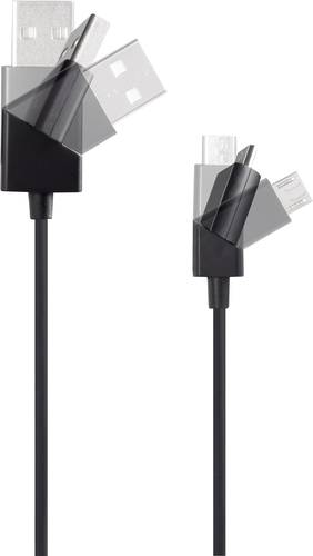 Renkforce USB-Kabel USB 2.0 USB-A Stecker, USB-Micro-B Stecker 1.00m Schwarz RF-3376020 von Renkforce